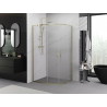 Mexen Exo-S Duo cabina de ducha semicircular corredera 100 x 80 cm, transparente, dorada - 8132-100-080-50-00