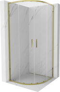 Mexen Exo polkrožna drsna pršna kabina 90 x 90 cm, prozorna, zlata - 8132-090-090-50-00