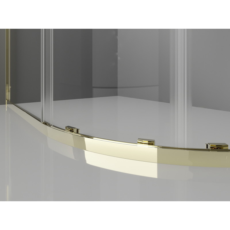 Mexen Exo-S Duo halvrund skjutbar duschkabin 120 x 90 cm, transparent, guld - 8132-120-090-50-00