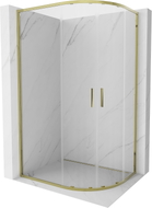 Mexen Exo-S Duo cabina doccia semicircolare scorrevole 120 x 90 cm, trasparente, oro - 8132-120-090-50-00