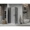 Mexen Lima faltbare Duschkabine 80 x 90 cm, Grafit, Chrom + Duschwanne Flat, Weiß - 856-080-090-01-40-4010