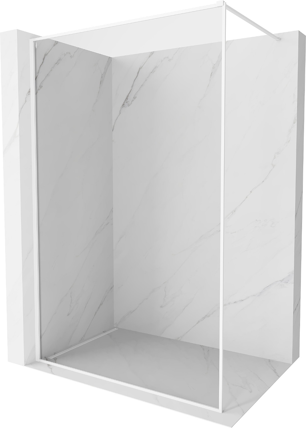 Mexen Kioto-F ścianka prysznicowa Walk-in z ramką 70 x 202 cm, transparent 8 mm, biała - 800-070-104-20-00