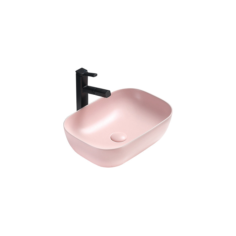 Mexen Rita lavabo sobre encimera 45 x 32 cm, rosa mate - 21084544