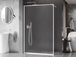 Mexen Kioto-F tuš zid Walk-in s okvirom 90 x 202 cm, mraz 8 mm, bijela - 800-090-104-20-30