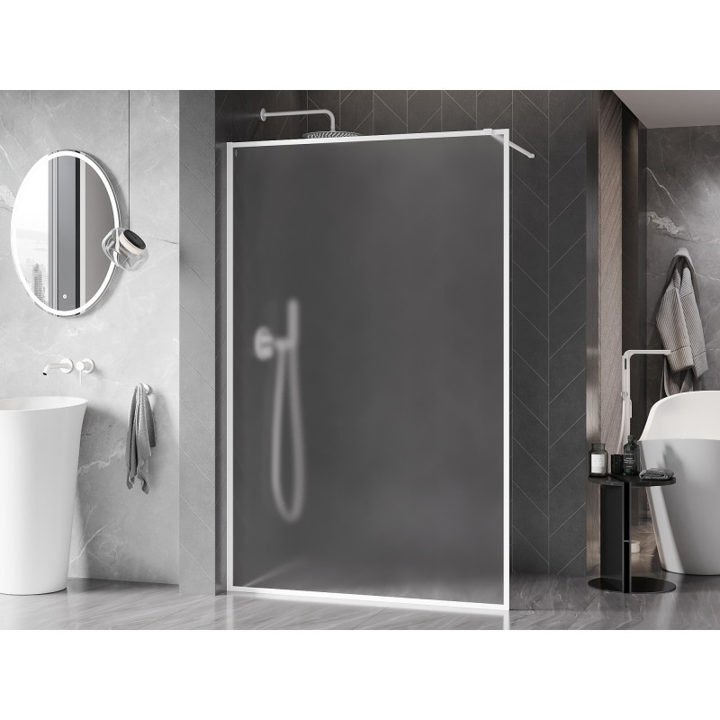 Mexen Kioto-F dušisein Walk-in raamiga 100 x 202 cm, härmatus 8 mm, valge - 800-100-104-20-30