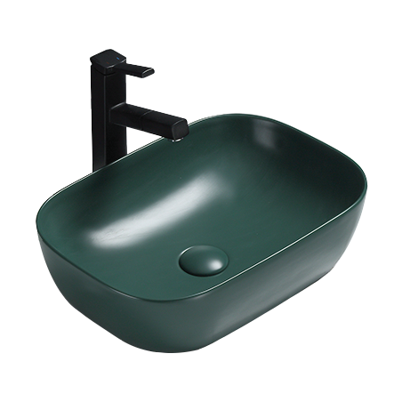 Mexen Rita lavabo de encimera 45 x 32 cm, verde oscuro mate - 21084547