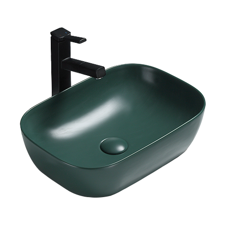 Mexen Rita lavatório de bancada 45 x 32 cm, verde escuro mate - 21084547