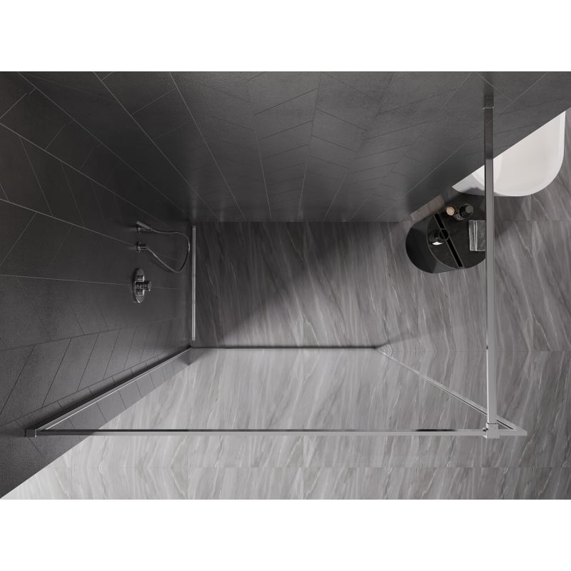 Mexen Kioto-F ścianka prysznicowa Walk-in z ramką 55 x 202 cm, transparent 8 mm, chrom - 800-055-104-01-00