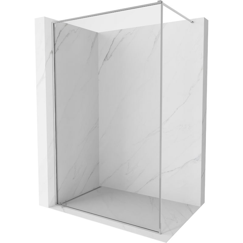 Mexen Kioto-F parede de duche Walk-in com moldura 125 x 202 cm, transparente 8 mm, cromado - 800-125-104-01-00