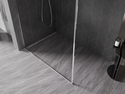 Mexen Kioto-F Duschwand Walk-in mit Rahmen 135 x 202 cm, transparent 8 mm, Chrom - 800-135-104-01-00