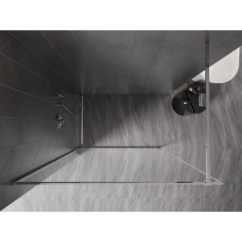 Mexen Kioto-F walk-in tuš pregrada s okvirom 150 x 202 cm, prozirna 8 mm, krom - 800-150-104-01-00