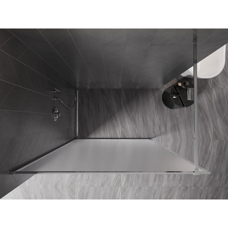 Mexen Kioto-F Walk-in Shower Wall with Frame 70 x 202 cm, Frosted 8 mm, Chrome - 800-070-104-01-30