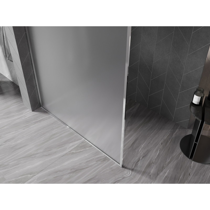 Mexen Kioto-F Zid za tuš Walk-in s okvirima 100 x 202 cm, matirano 8 mm, krom - 800-100-104-01-30