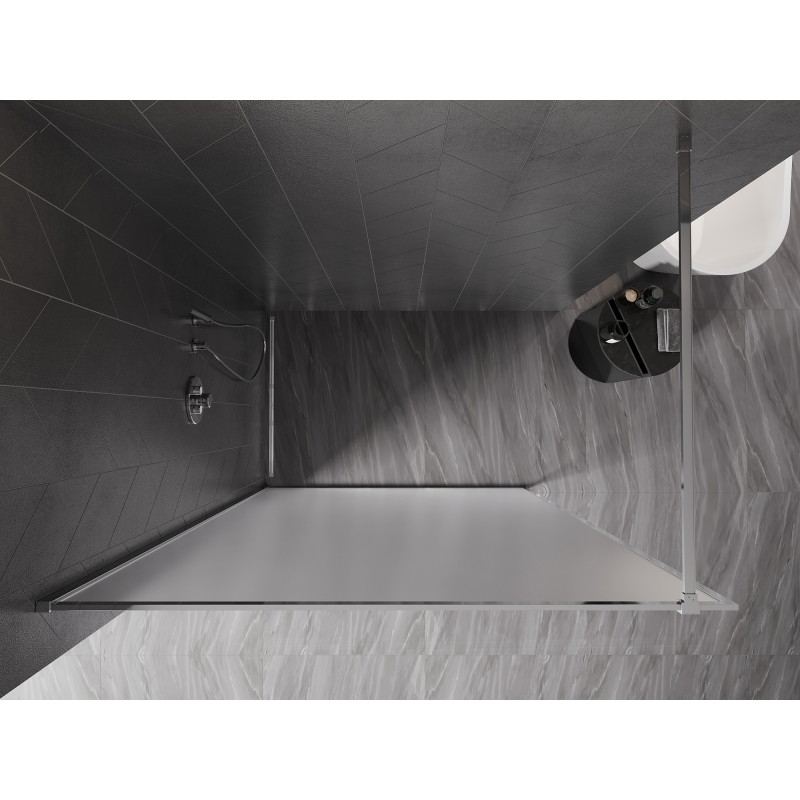 Mexen Kioto-F Zid za tuš Walk-in s okvirima 100 x 202 cm, matirano 8 mm, krom - 800-100-104-01-30