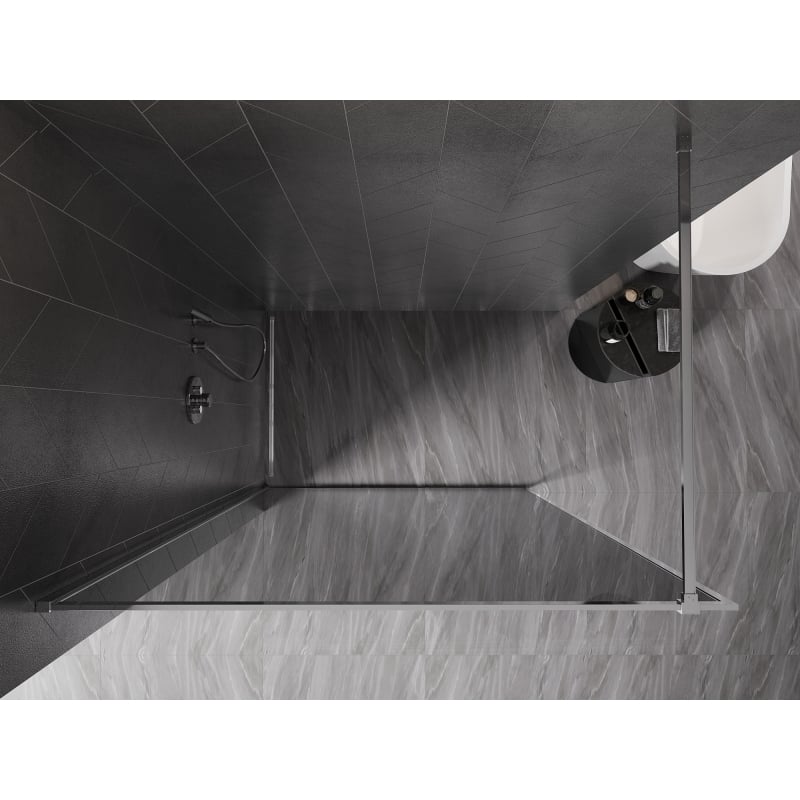 Mexen Kioto-F dušisein Walk-in raamiga 100 x 202 cm, grafiit 8 mm, kroom - 800-100-104-01-40