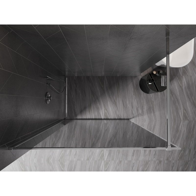 Mexen Kioto-F ścianka prysznicowa Walk-in z ramką 100 x 202 cm, grafit 8 mm, chrom - 800-100-104-01-40
