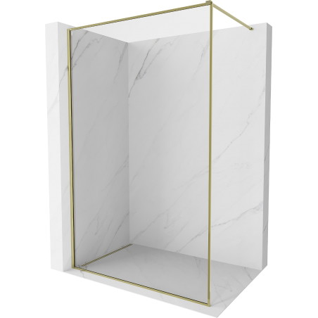 Mexen Kioto-F ścianka prysznicowa Walk-in z ramką 55 x 202 cm, transparent 8 mm, złota - 800-055-104-50-00