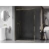 Mexen Kioto-F Walk-in Shower Wall with Frame 90 x 202 cm, Transparent 8 mm, Gold - 800-090-104-50-00
