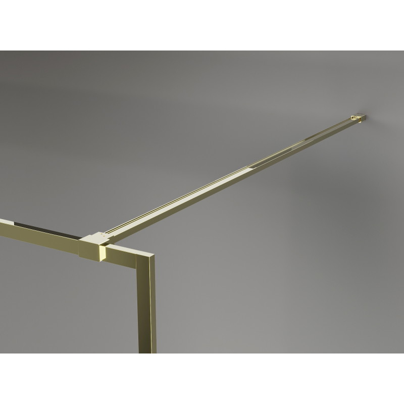 Mexen Kioto-F ścianka prysznicowa Walk-in z ramką 145 x 202 cm, transparent 8 mm, złota - 800-145-104-50-00