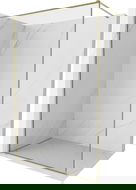 Mexen Kioto-F Pared de ducha Walk-in con marco 150 x 202 cm, transparente 8 mm, dorado - 800-150-104-50-00