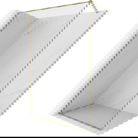 Mexen Kioto-F pared de ducha Walk-in con marco 155 x 202 cm, transparente 8 mm, dorado - 800-155-104-50-00