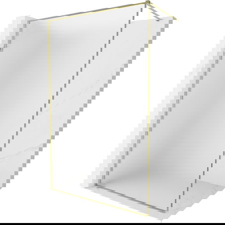 Mexen Kioto-F pared de ducha tipo Walk-in con marco 90 x 202 cm, escarchado 8 mm, dorado - 800-090-104-50-30