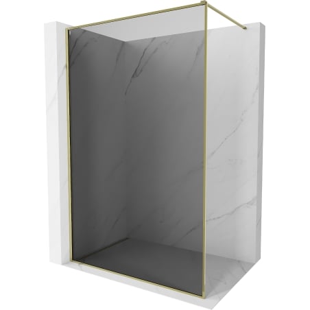 Mexen Kioto-F paroi de douche Walk-in avec cadre 120 x 202 cm, graphite 8 mm, or - 800-120-104-50-40