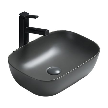 Mexen Rita lavabo da appoggio 45 x 32 cm, grigio scuro opaco - 21084571