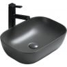 Mexen Rita lavabo à poser 45 x 32 cm, gris foncé mat - 21084571