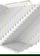 Mexen Kioto-F pared de ducha Walk-in con marco 55 x 202 cm, transparente 8 mm, oro cepillado - 800-055-104-55-00