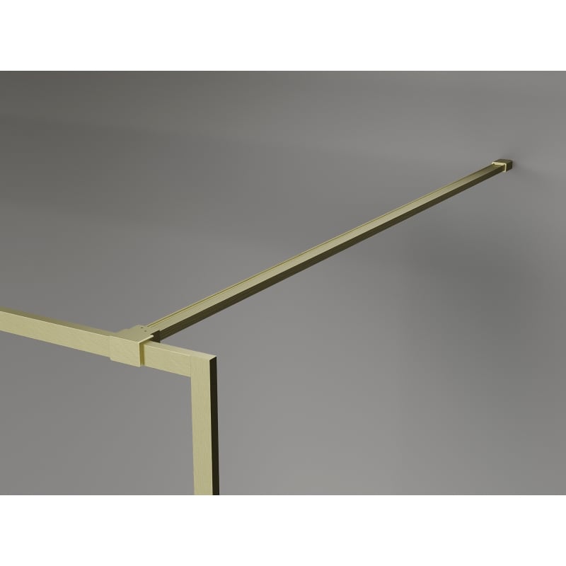 Mexen Kioto-F ścianka prysznicowa Walk-in z ramką 115 x 202 cm, transparent 8 mm, złota szczotkowana - 800-115-104-55-00