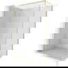 Mexen Kioto-F Duschwand Walk-in mit Rahmen 125 x 202 cm, transparent 8 mm, gebürstetes Gold - 800-125-104-55-00