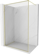 Mexen Kioto-F Duschwand Walk-in mit Rahmen 125 x 202 cm, transparent 8 mm, gold gebürstet - 800-125-104-55-00
