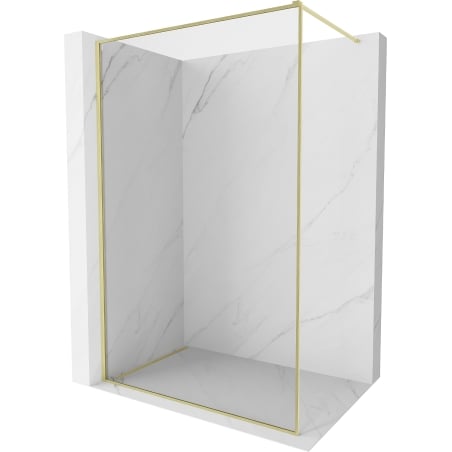Mexen Kioto-F Duschwand Walk-in mit Rahmen 140 x 202 cm, transparent 8 mm, gebürstet gold - 800-140-104-55-00