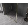Mexen Kioto-F Duschwand Walk-in mit Rahmen 140 x 202 cm, transparent 8 mm, gebürstet gold - 800-140-104-55-00