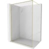 Mexen Kioto-F Walk-In-Duschwand mit Rahmen 155 x 202 cm, transparent 8 mm, gebürstetes Gold - 800-155-104-55-00