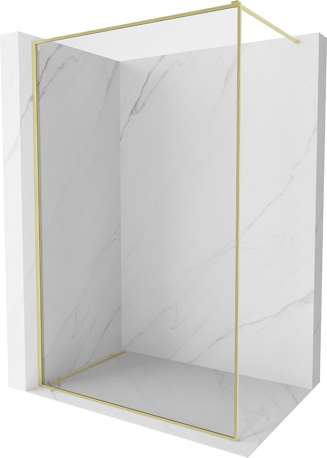 Mexen Kioto-F ścianka prysznicowa Walk-in z ramką 170 x 202 cm, transparent 8 mm, złota szczotkowana - 800-170-104-55-00