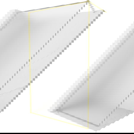 Mexen Kioto-F parete doccia Walk-in con cornice 90 x 202 cm, smerigliato 8 mm, oro spazzolato - 800-090-104-55-30