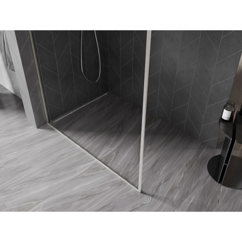 Mexen Kioto-F ścianka prysznicowa Walk-in z ramką 105 x 202 cm, transparent 8 mm, nikiel szczotkowany - 800-105-104-97-00