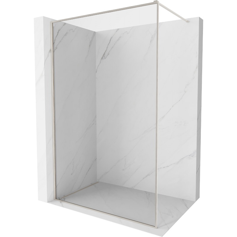 Mexen Kioto-F ścianka prysznicowa Walk-in z ramką 110 x 202 cm, transparent 8 mm, nikiel szczotkowany - 800-110-104-97-00
