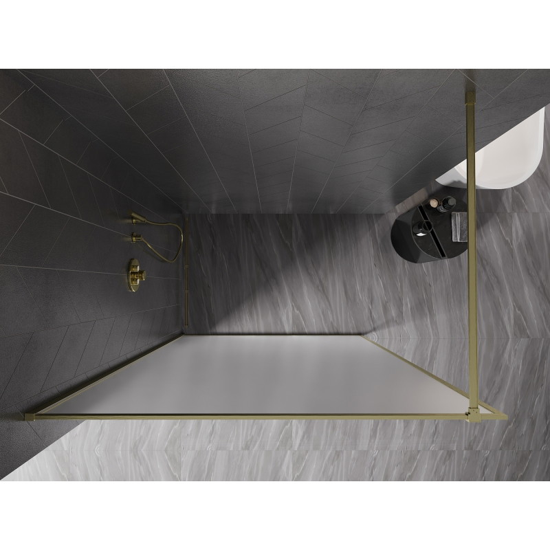 Mexen Kioto-F dušisein Walk-in raamiga 120 x 202 cm, matt 8 mm, kuldne harjatud - 800-120-104-55-30