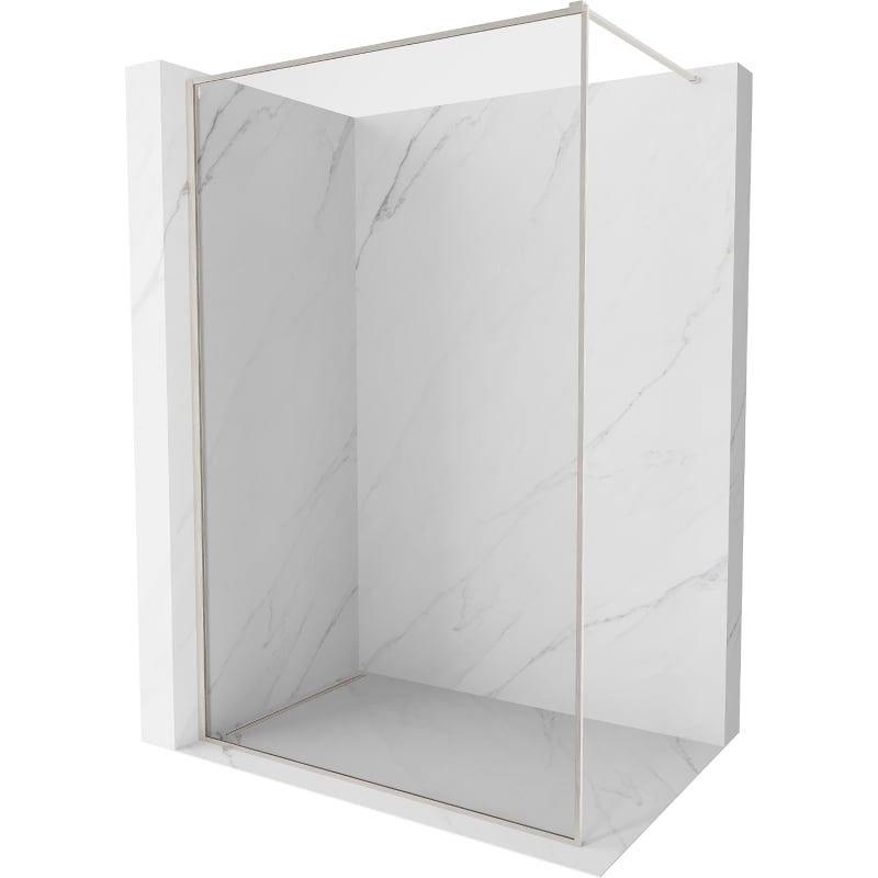 Mexen Kioto-F paroi de douche Walk-in avec cadre 160 x 202 cm, transparent 8 mm, nickel brossé - 800-160-104-97-00