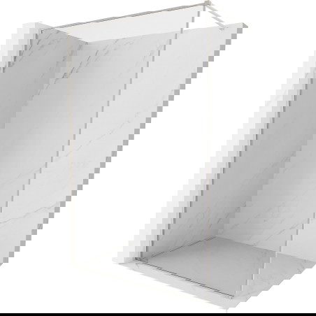 Mexen Kioto-F tuš stena Walk-in z okvirjem 160 x 202 cm, prozorna 8 mm, brušen nikelj - 800-160-104-97-00