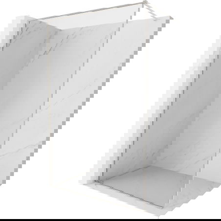 Mexen Kioto-F Duschwand Walk-in mit Rahmen 155 x 202 cm, transparent 8 mm, gebürsteter Nickel - 800-155-104-97-00