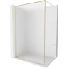Mexen Kioto-F douchewand Walk-in met frame 140 x 202 cm, matglas 8 mm, goud geborsteld - 800-140-104-55-30