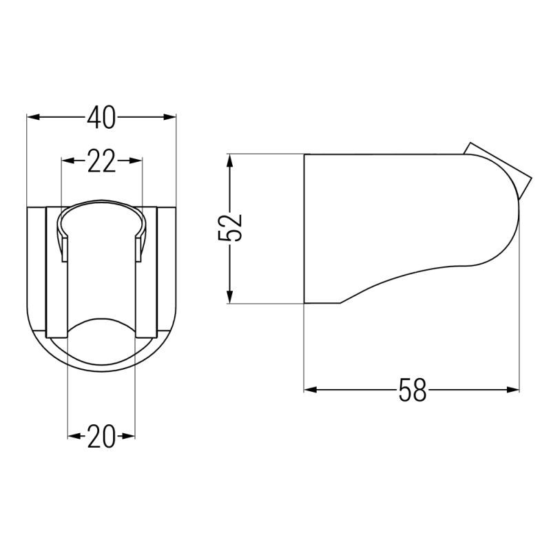 Mexen support de douche, noir - 79354-70