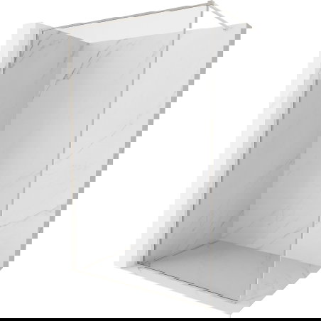 Mexen Kioto-F Πάνελ ντους Walk-in με πλαίσιο 130 x 202 cm, διαφανές 8 mm, βουρτσισμένο