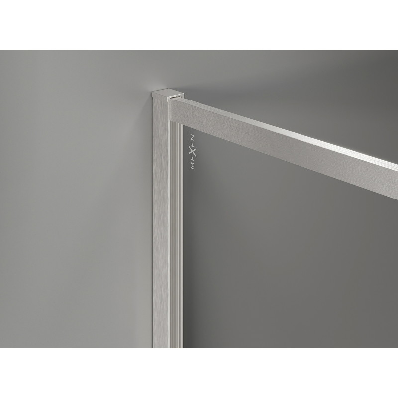 Mexen Kioto-F ścianka prysznicowa Walk-in z ramką 180 x 202 cm, transparent 8 mm, nikiel szczotkowany - 800-180-104-97-00