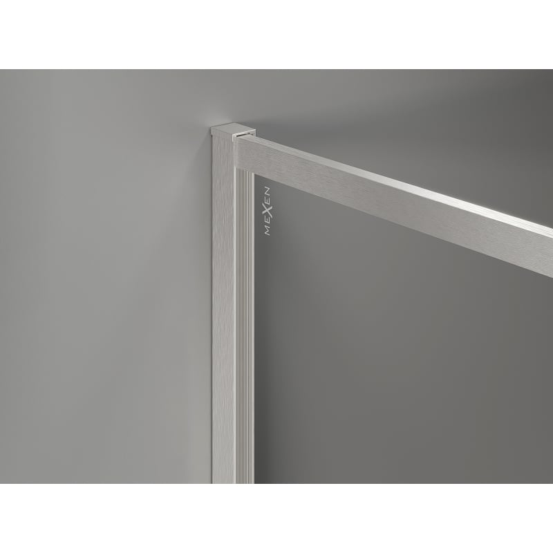 Mexen Kioto-F ścianka prysznicowa Walk-in z ramką 145 x 202 cm, transparent 8 mm, nikiel szczotkowany - 800-145-104-97-00