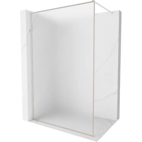 Mexen Kioto-F ścianka prysznicowa Walk-in z ramką 120 x 202 cm, szron 8 mm, nikiel szczotkowany - 800-120-104-97-30